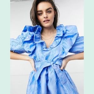 SISTER JANE DREAM JACQUARD TIERED MIDI DRESS